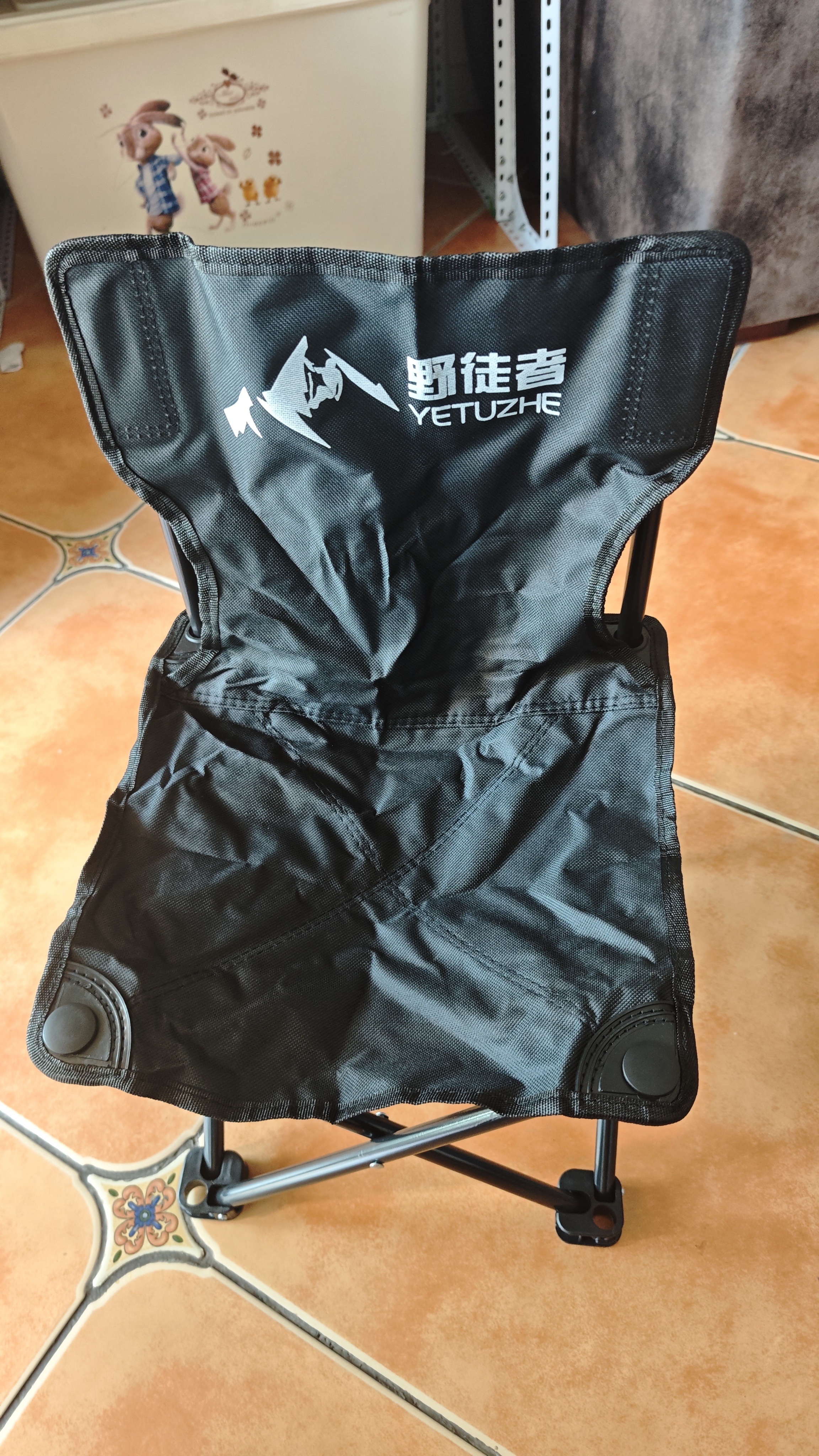 YTZ户外折叠椅子便携式板凳钓鱼椅美术生休闲马扎摆摊露营折叠桌椅子 中号-耀夜黑+收纳袋 便携露营桌椅 实拍图