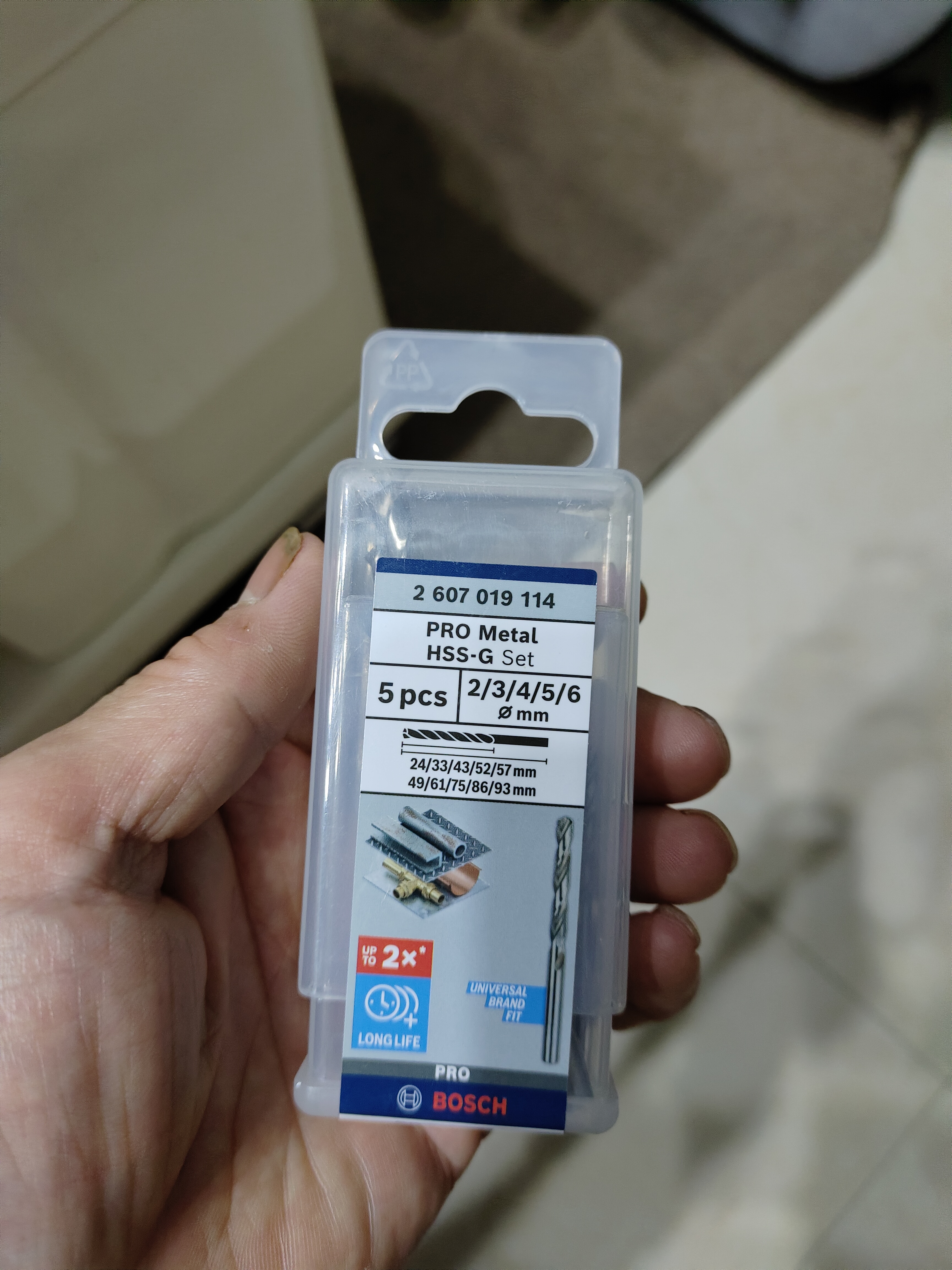 博世（BOSCH）电钻高速金属钢麻花钻头合金钢铝合金金属钻孔2/3/4/5/6mm(5件套) 实拍图