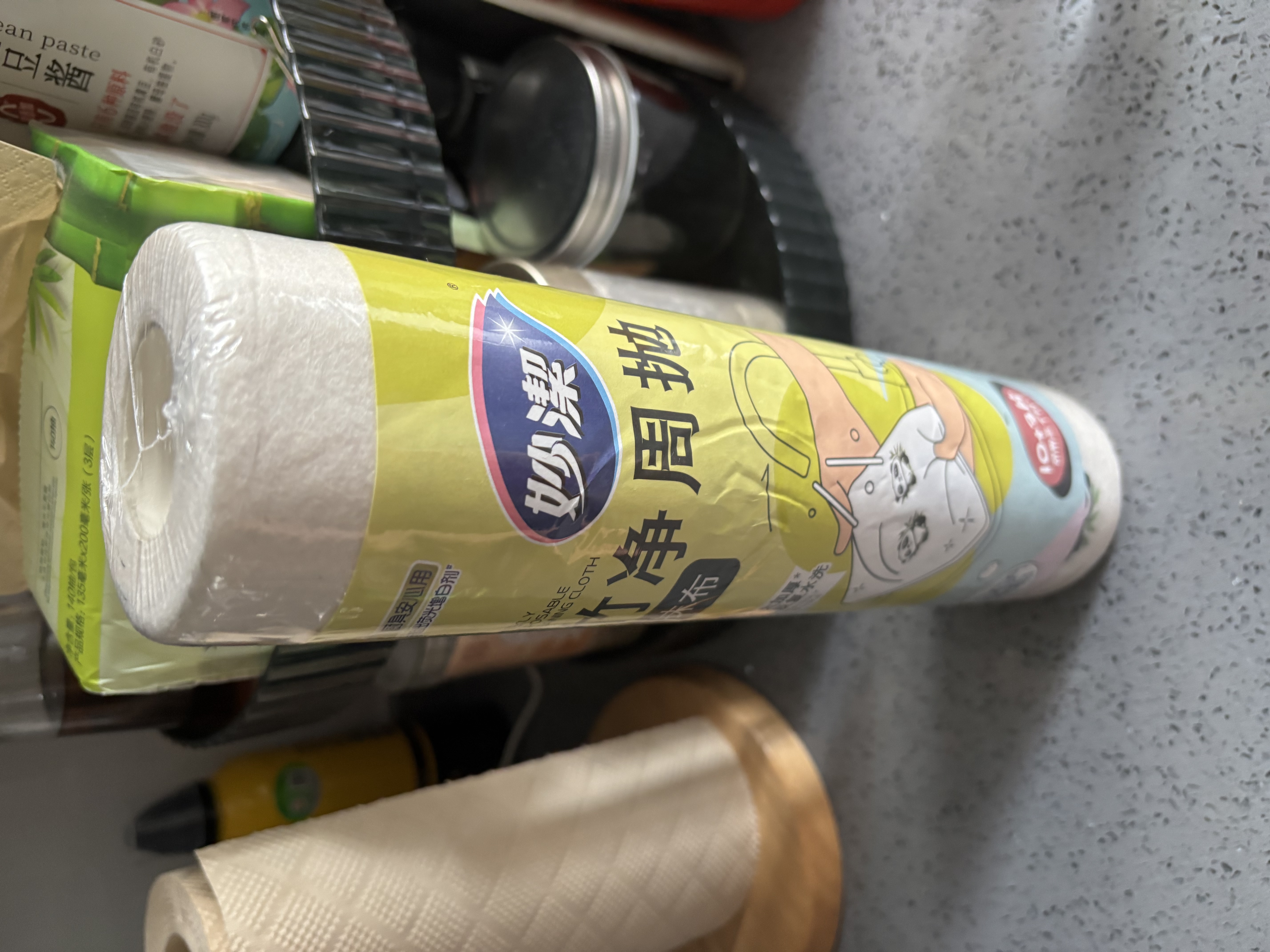 妙洁竹净周抛抹布28*22cm*13片/卷 懒人一次性洗碗厨房用巾不含荧光剂 实拍图