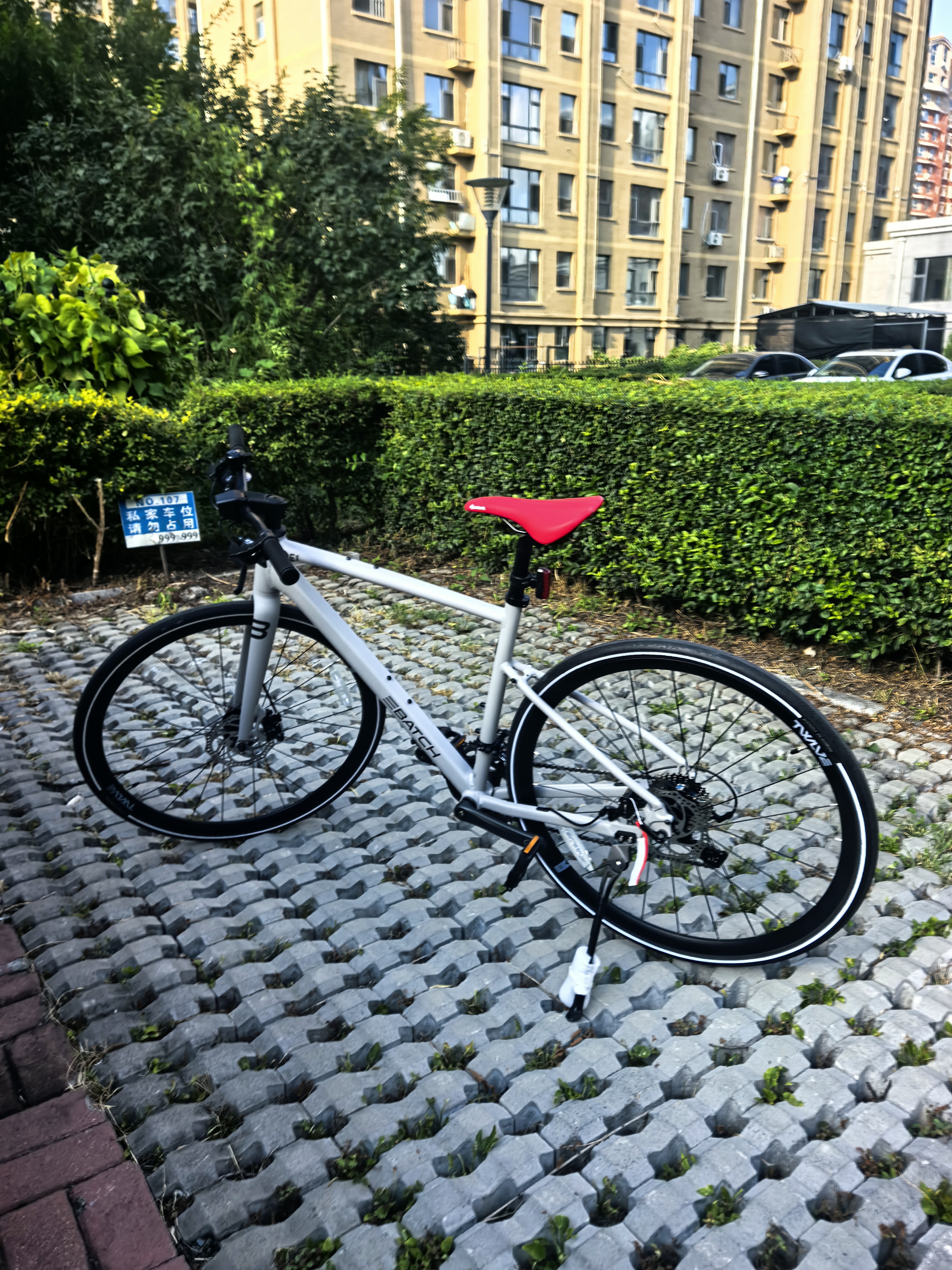 百琦F1平把公路车城市自行车成年人入门变速车内置车灯镁合金轮组车圈 格雷灰 M码  适合身高：1.69-1.76M 实拍图