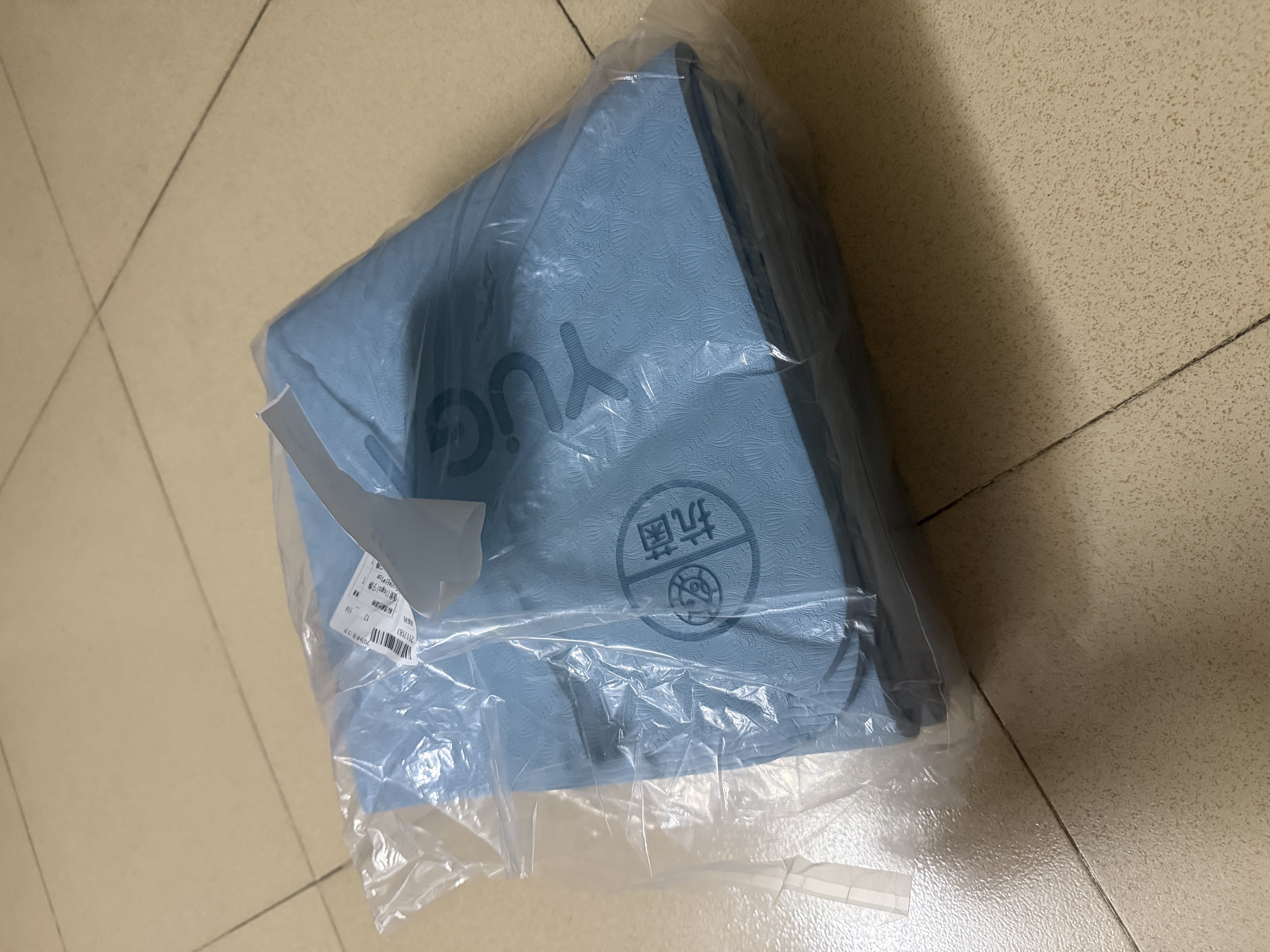 月迦可折叠瑜伽垫可睡觉小学生午睡垫专用加厚防潮垫便携儿童午休垫 宁静蓝【抗菌专利款】150x61cm 10mm(厚度) 实拍图
