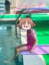 洲克（ZOKE）儿童连体泳衣小孩中大童防晒速干泳装温泉女112504403 玫红花 12 实拍图