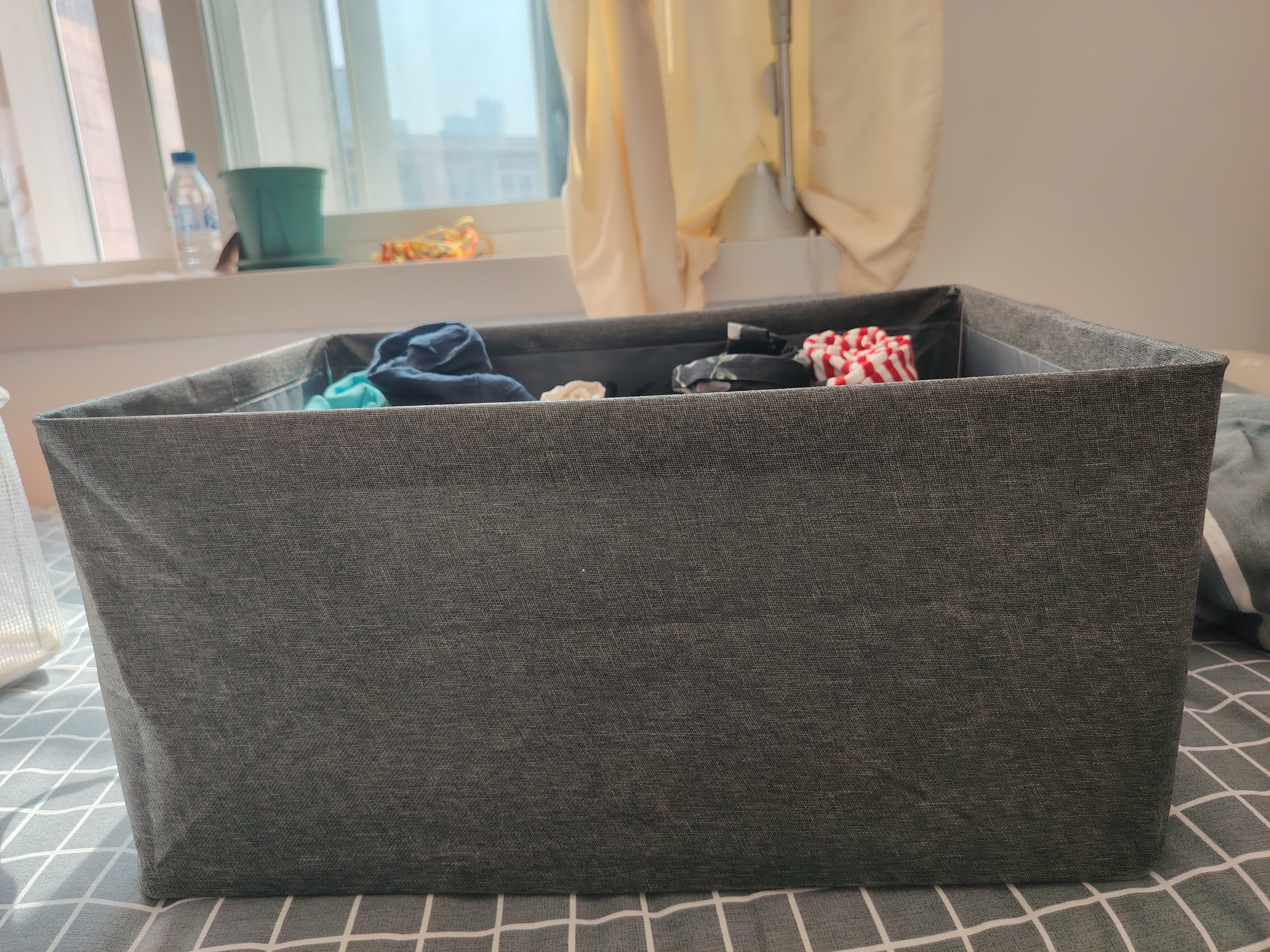 佳帮手布艺收纳箱 衣柜收纳盒衣服整理箱衣物收纳筐 35.5L3只装  实拍图