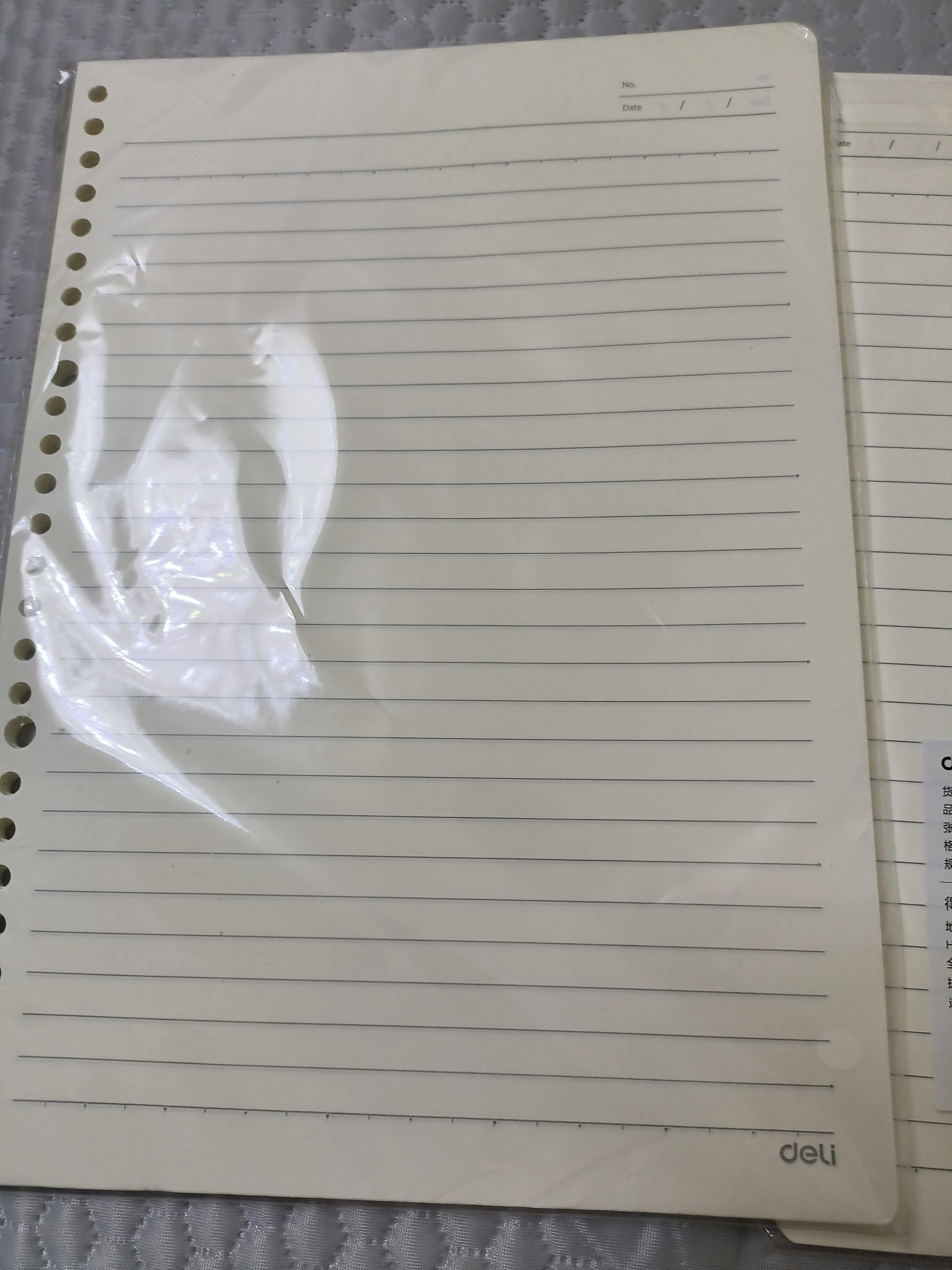 得力活页纸活页笔记本横线替芯方格记事本子加厚替换内芯6孔8孔26孔适用考研复习可拆卸作业本线圈纸 【B5横线】2本共240页 实拍图