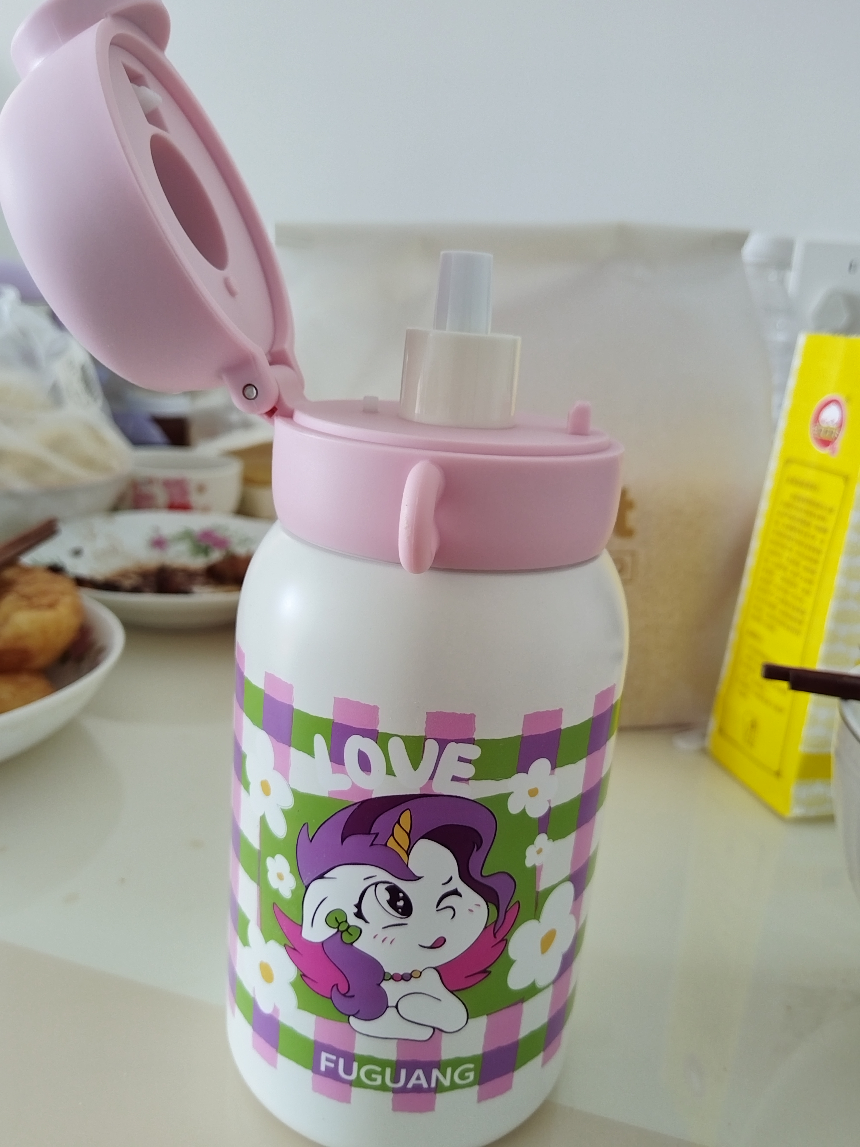 FGA富光儿童节指纹保温杯小学生吸管杯子节日礼物智能指纹解锁 实拍图