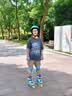 美洲狮（COUGAR）儿童轮滑鞋6-12岁 可调轮滑鞋 蓝黄【中小学体育课适用】 实拍图