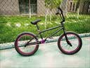 20寸BMX小轮车表演车极限单车特技动作自行车超响120响花鼓18寸童 哑光黑配紫 实拍图