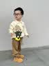 G.duck小黄鸭童装男童套装春秋2026新款儿童衣服男孩帅气小熊衬衣两件套 咖啡色 90 建议1~2岁【 80-90cm】cm 实拍图