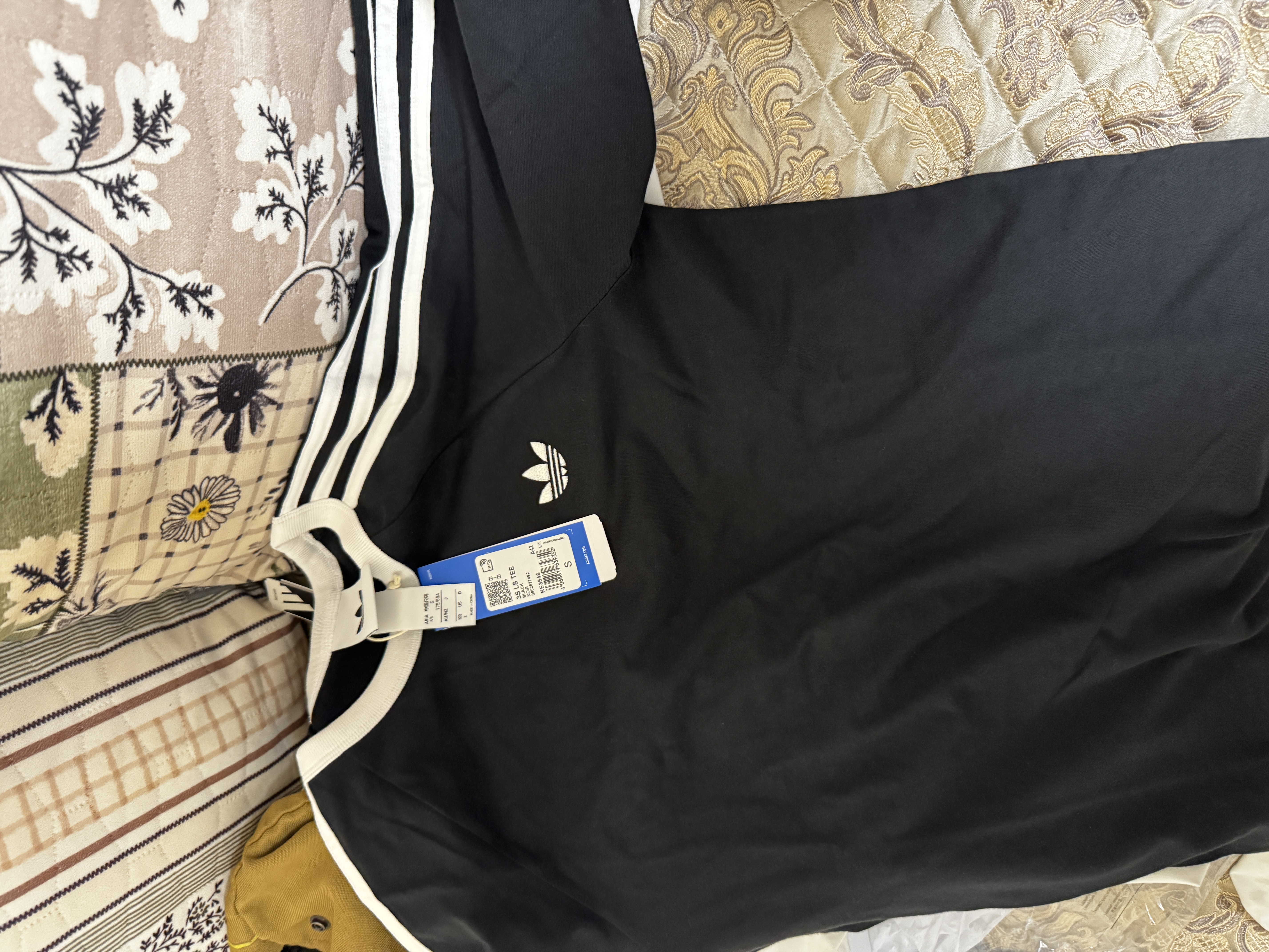 阿迪达斯（adidas）三叶草系列 男 3S LS TEE 长袖T恤 KE3546 黑色 S 实拍图