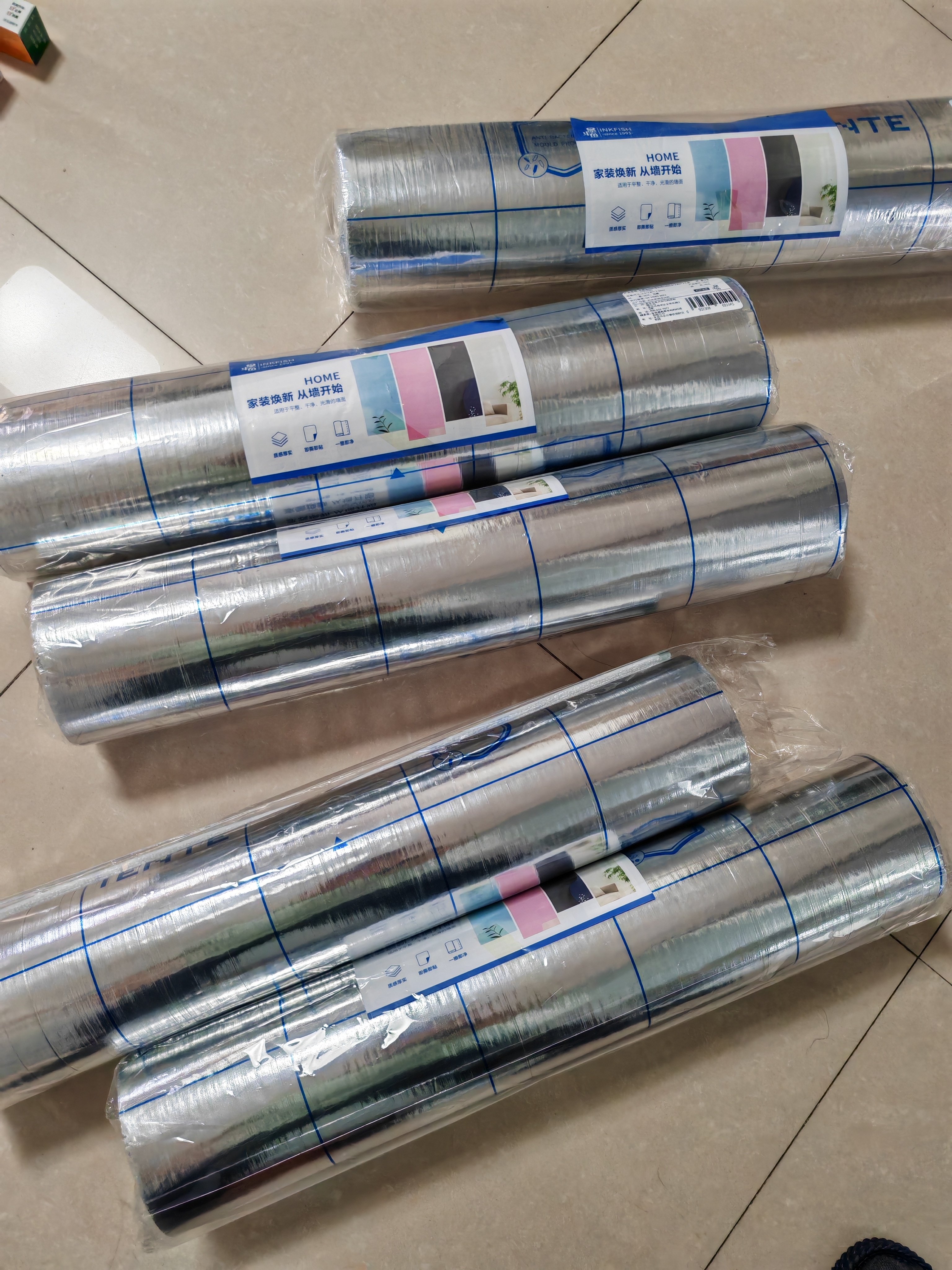 墨斗鱼防撞墙贴抗菌亚麻纹0.5*2.8米加厚墙纸儿童房隔音防潮防霉壁纸 实拍图