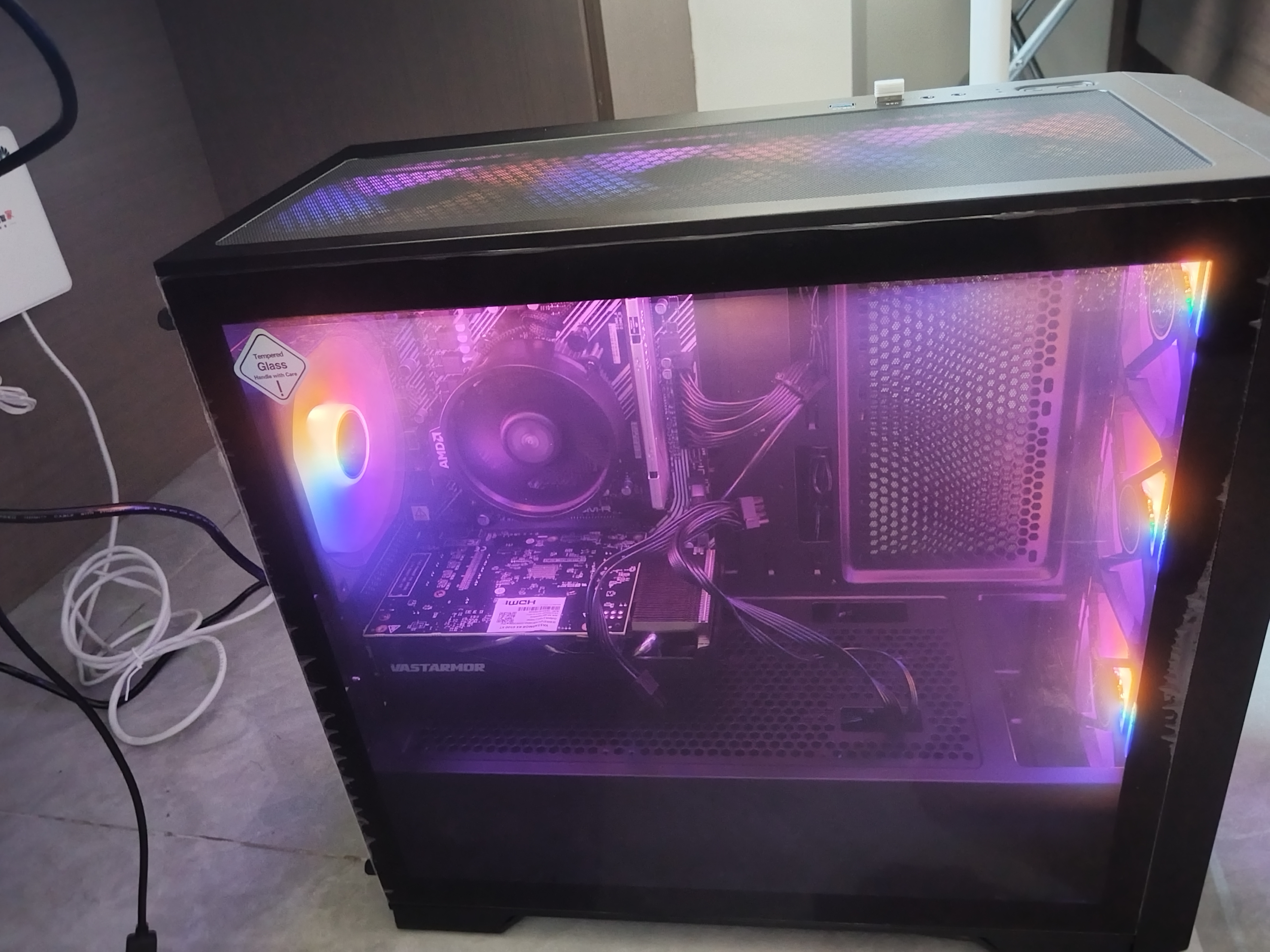 AMD 锐龙5 5600/5700X学生宿舍组装电脑RTX5060Ti/RX7650GRE主机AI台式整机游戏电竞DIY组装机套件 配置三 R5 5600/RX6500XT 单主机 实拍图