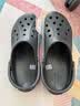 卡骆驰（CROCS）贝雅卡骆班洞洞鞋轻便耐磨一脚蹬男休闲鞋女鞋时尚沙滩鞋|205089 黑色/白色-066(含智必星) 44 (280mm) 实拍图
