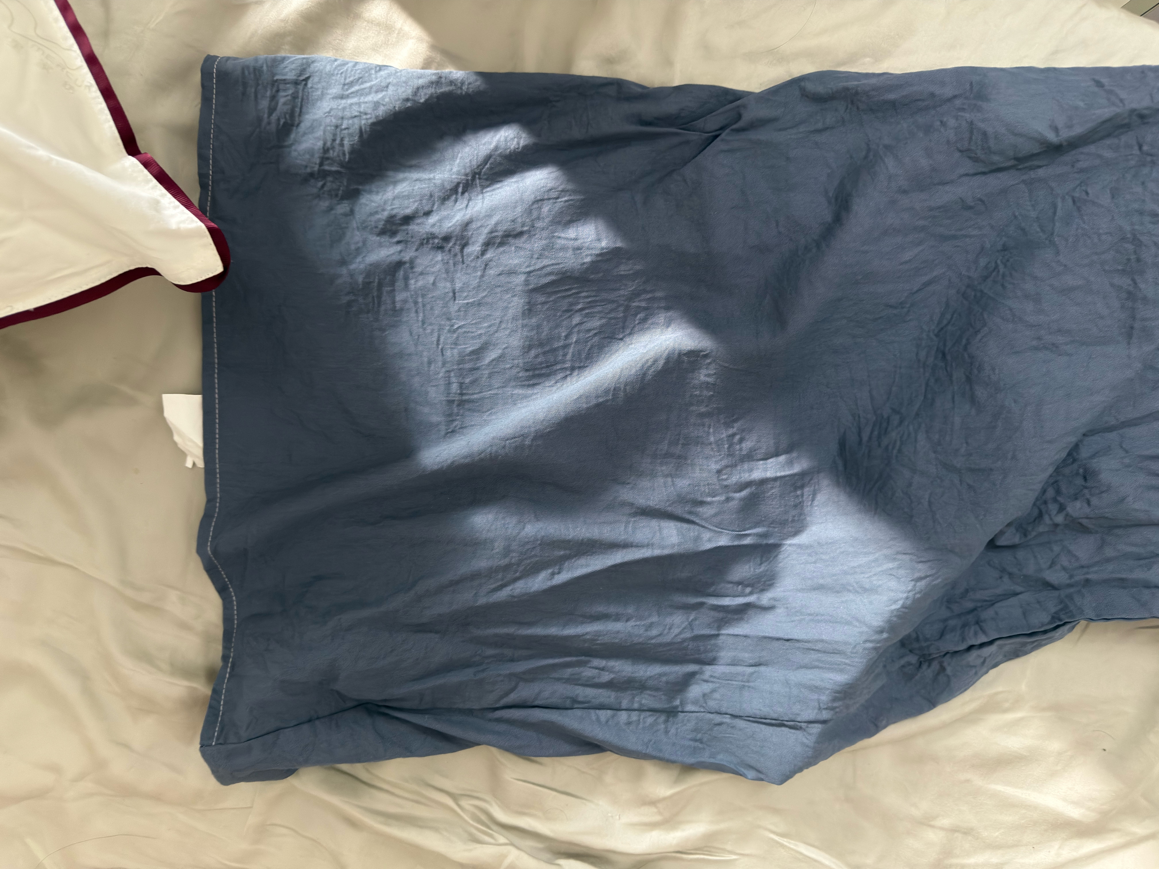 红豆A类纯棉枕套机洗单人枕头套纯棉枕芯套加厚内胆套48x74cm蓝灰一只 实拍图