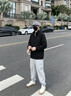 罗蒙（ROMON）夹克男潮流春秋季商务行政立领宽松休闲防风外套男装JK83黑色XL 实拍图