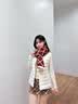 Charm Kendo围巾女秋冬季2026新款保暖围脖披肩氛围感生日新年礼物送女生女友 送女朋友实用老婆 红配米 实拍图