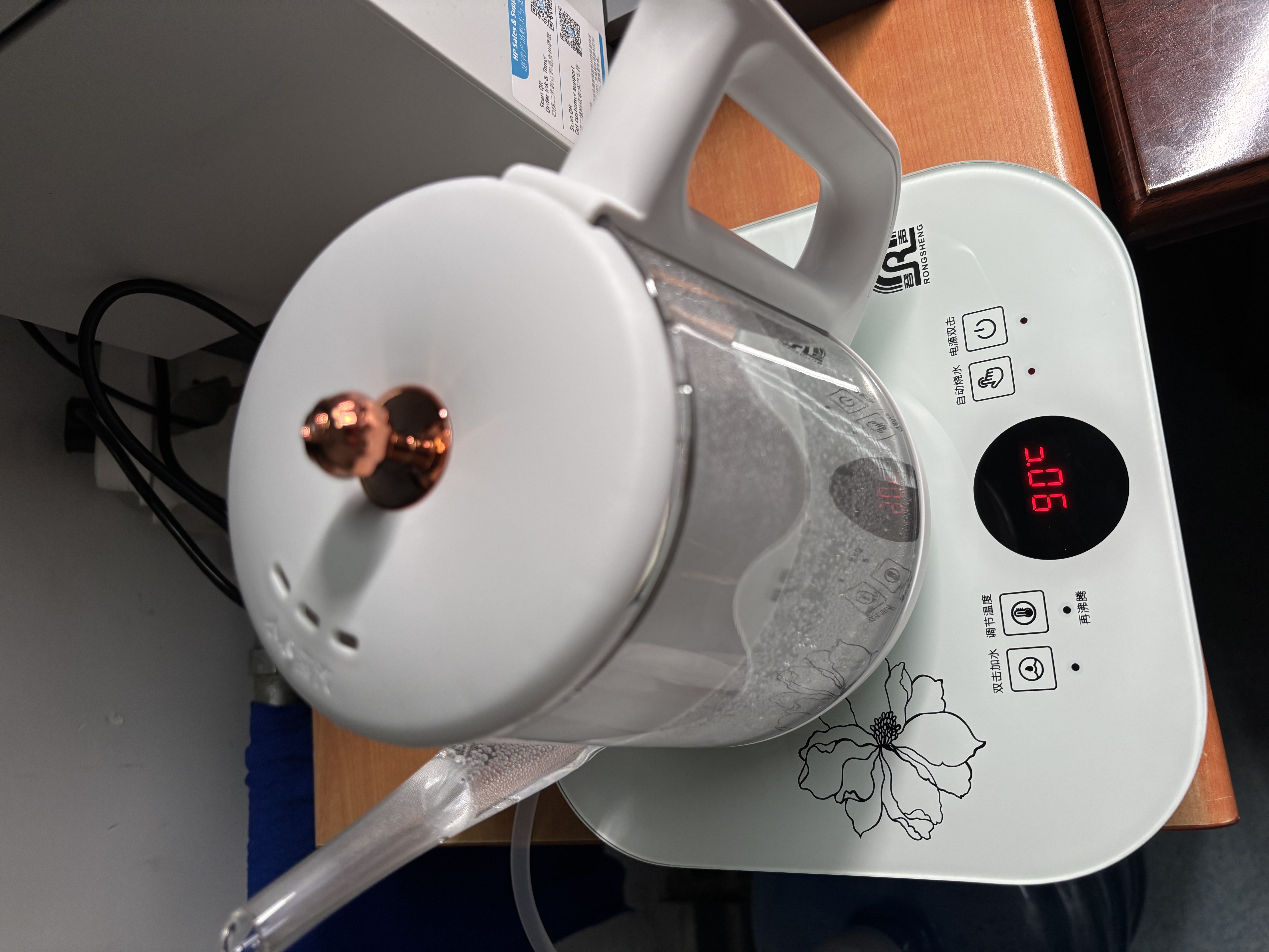 容声全自动上水电热水壶高硼硅玻璃茶台烧水壶保温一体电茶壶茶具自动恒温电热水壶泡茶壶热水壶电茶炉 0.8L 高低水位感应款-316钢底盘 实拍图