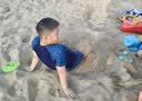 佑游儿童泳衣男童分体青少年防晒温泉双层泳裤游泳五件套33094蓝色5XL 实拍图