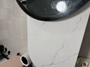 森生林岩板茶几客厅小户型简约轻奢椭圆形可伸缩茶桌 C14-1黑架灰箱 雪山白+黑玻 120cm椭圆茶几+80cm小圆边几 实拍图