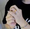 老凰祥工艺金包银戒指，米字钻戒金包银轻奢款男女对戒送爱人戒指 精致加厚加宽款 20号 实拍图