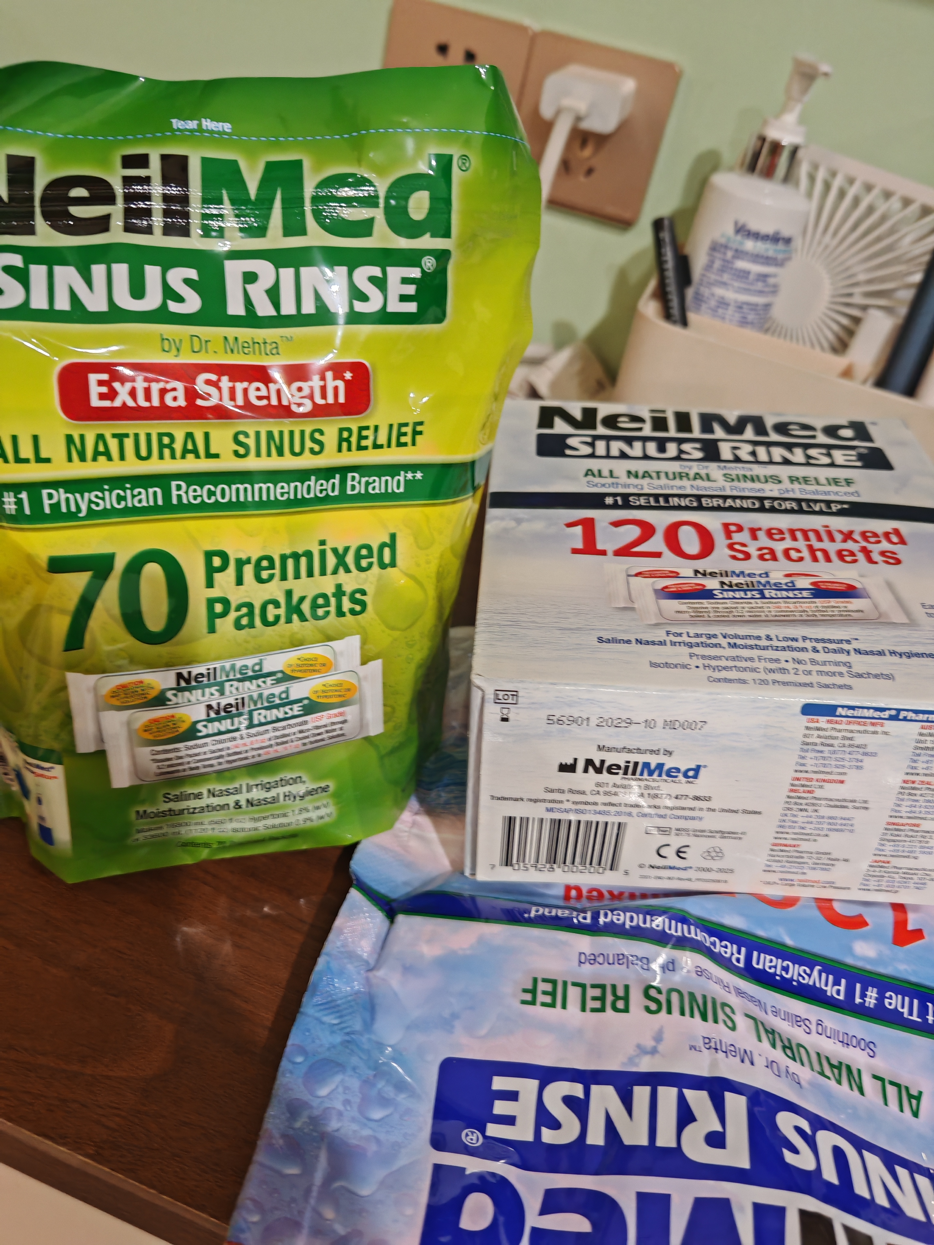 neilmed 高渗洗鼻盐电动洗鼻器手动生理盐水专用盐无碘平衡盐70包 实拍图