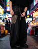 OEMG 弯刀蟒黑色牛仔裤男士复古拼接高级感阔腿百搭宽松潮牌长裤子 黑色 【高品质】 XL [建议110-130斤] 实拍图