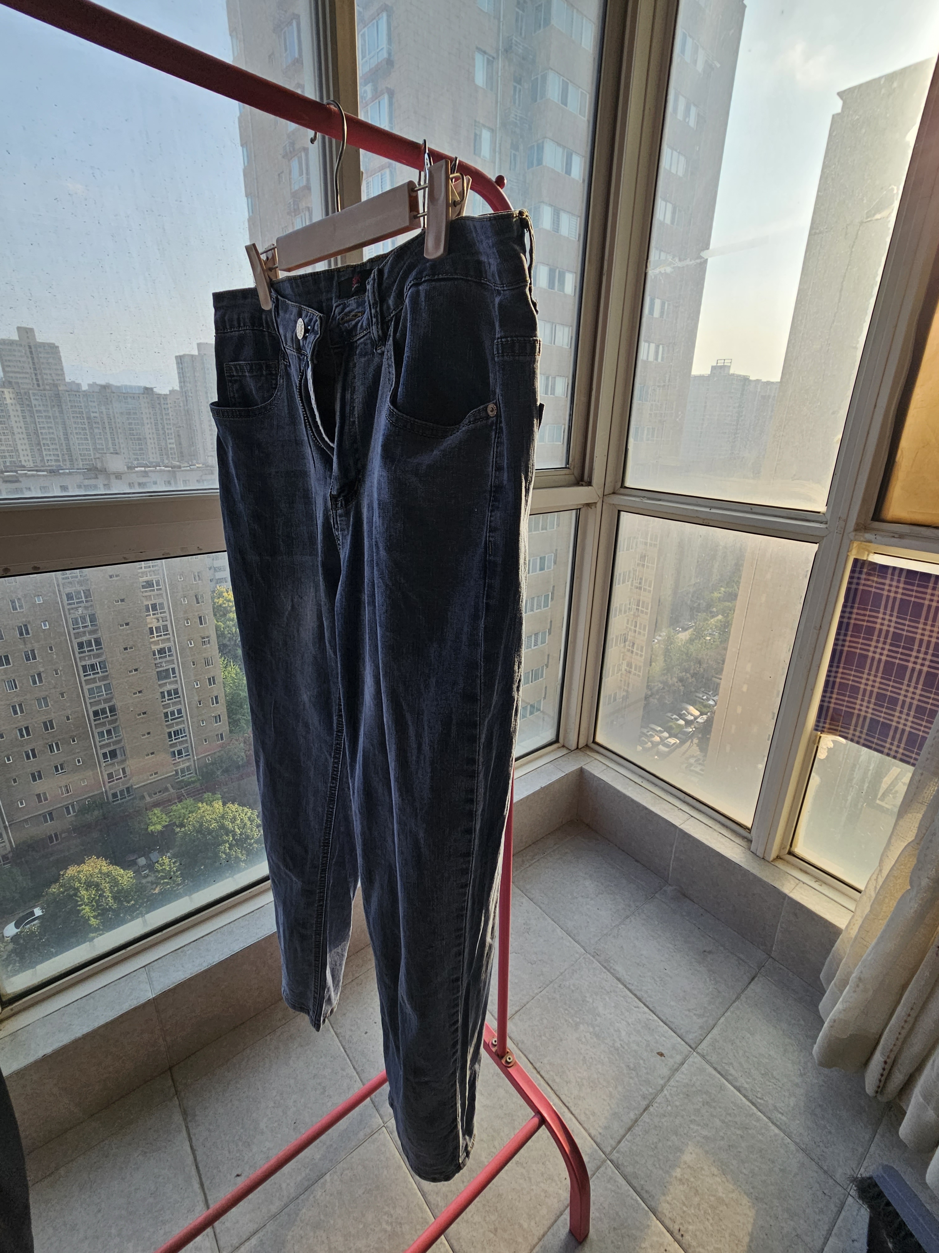 班尼路S&K系列牛仔裤男士2026春秋季新款男裤宽松直筒百搭休闲长裤子男 磨白蓝 【京东快递】 33 【二尺六】 实拍图