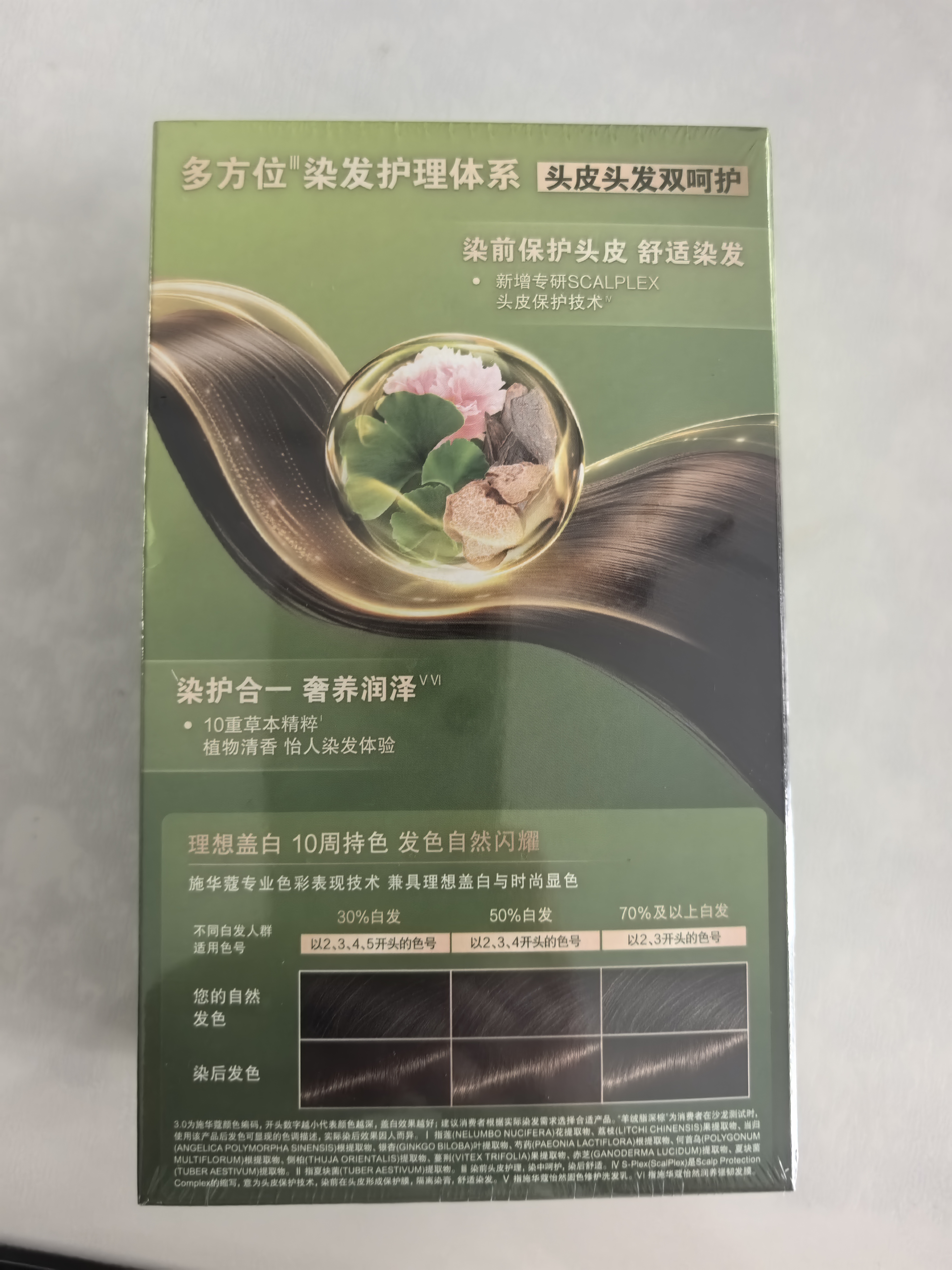 Schwarzkopf怡然染发霜新包装自然遮盖白发男女用家用 3.0羊绒脂深棕新 实拍图