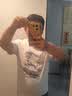 真维斯（Jeanswest）冰丝t恤男短袖夏季冰感运动速干衣服青年男士丝光棉宽松大码半袖 白色(大山雪露营) 2XL (185) (体重155-180斤) 实拍图