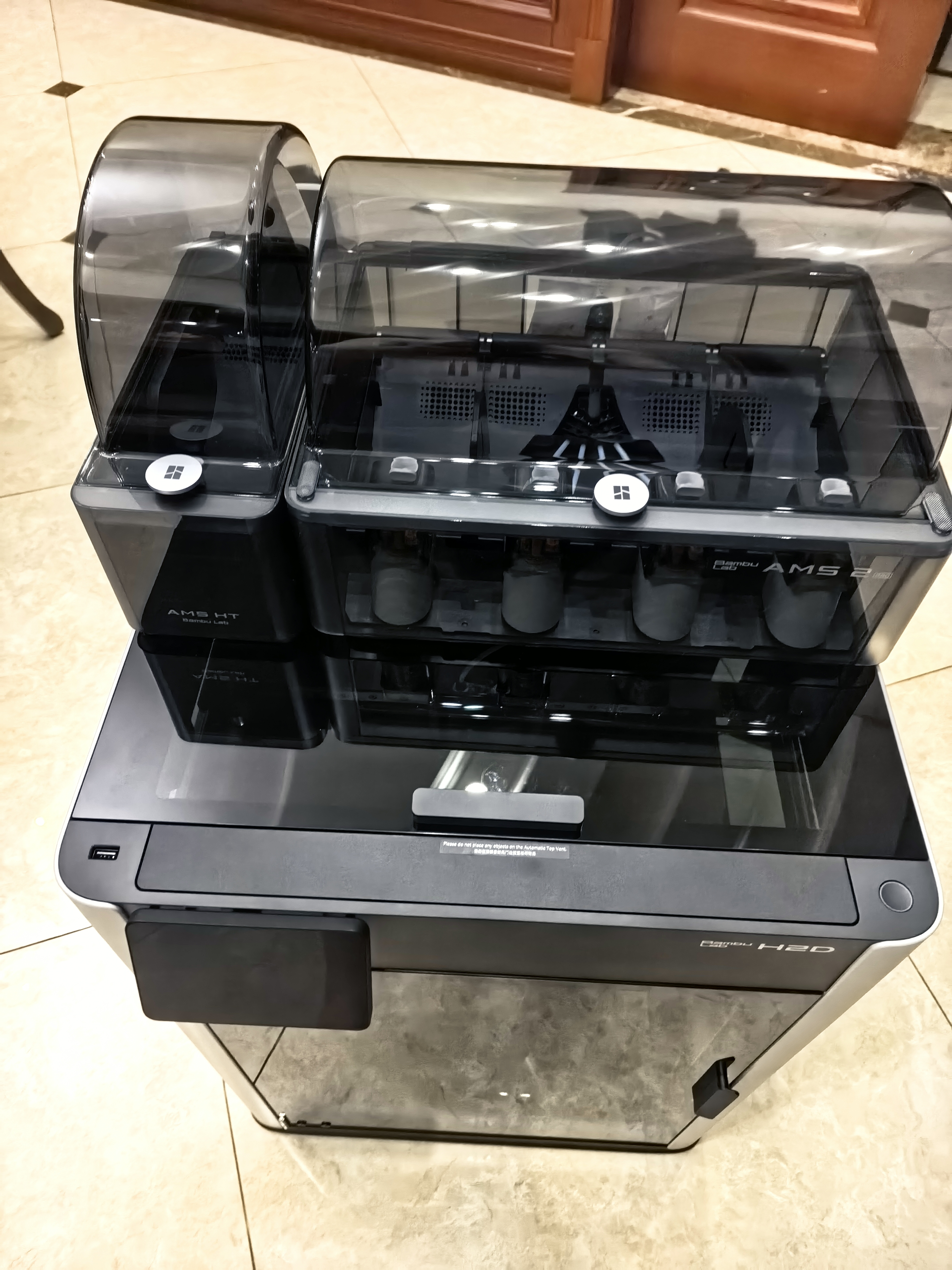 拓竹H2D 3D打印机器激光雕刻模切画笔多功能四合一高精度大尺寸高速智能多色家用旗舰新品 H2D 多色打印套装+AMS HT【大陆版】 实拍图