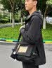 回力（Warrior）斜挎包男大容量工装复古邮差包韩版潮流大学生上课单肩小背包女 黑色+白熊猫挂件 实拍图