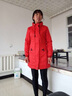 慕姝妈妈装春装外套薄款中长款中年女上衣中老年女装春装风衣服老人装 红色 L建议110斤以内 实拍图