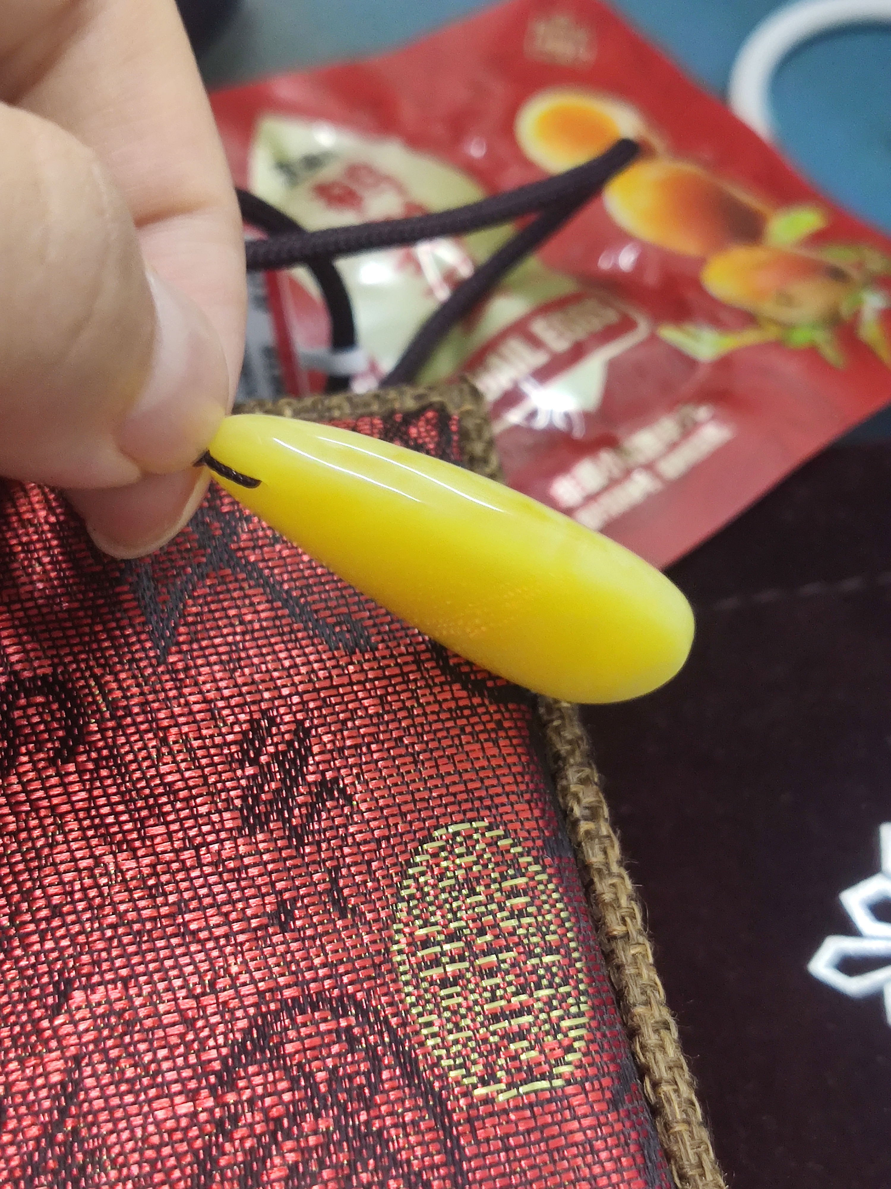 石玥珠宝收藏级天然原矿俄料蜜蜡吊坠挂坠男女士款鸡油黄白花蜜蜡约2-4克 实拍图