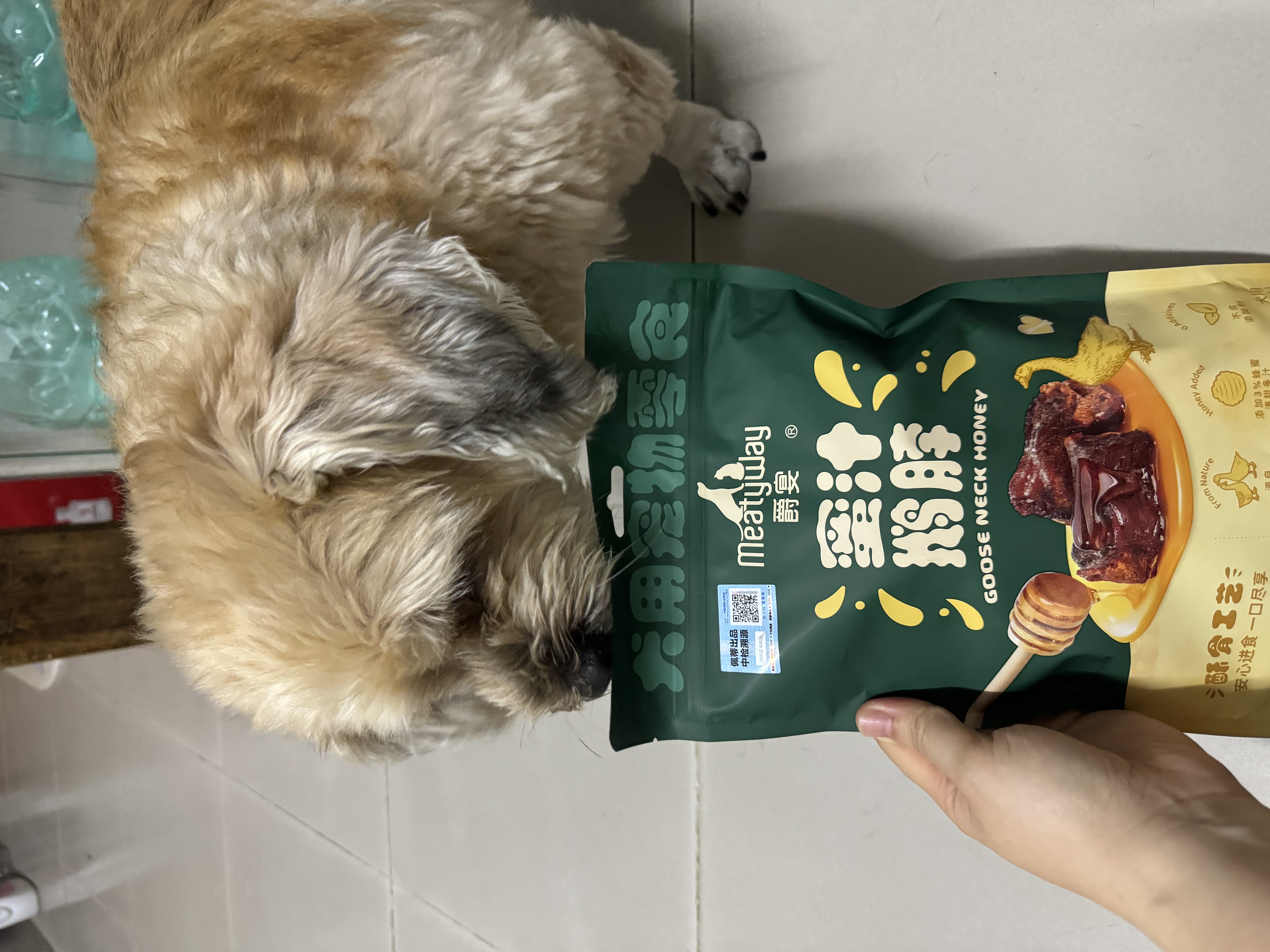 Meatyway爵宴宠物狗狗零食蜜汁风味鹅脖幼犬肉干训练磨牙棒120g 实拍图