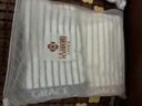 洁丽雅（Grace）毛巾家纺 经典条纹系列新疆棉洗脸强吸水面巾二条装 兰/棕运动 实拍图
