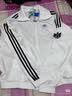 adidas复古风休闲梭织立领夹克早秋外套男女阿迪达斯官方三叶草   亮白   XS 实拍图