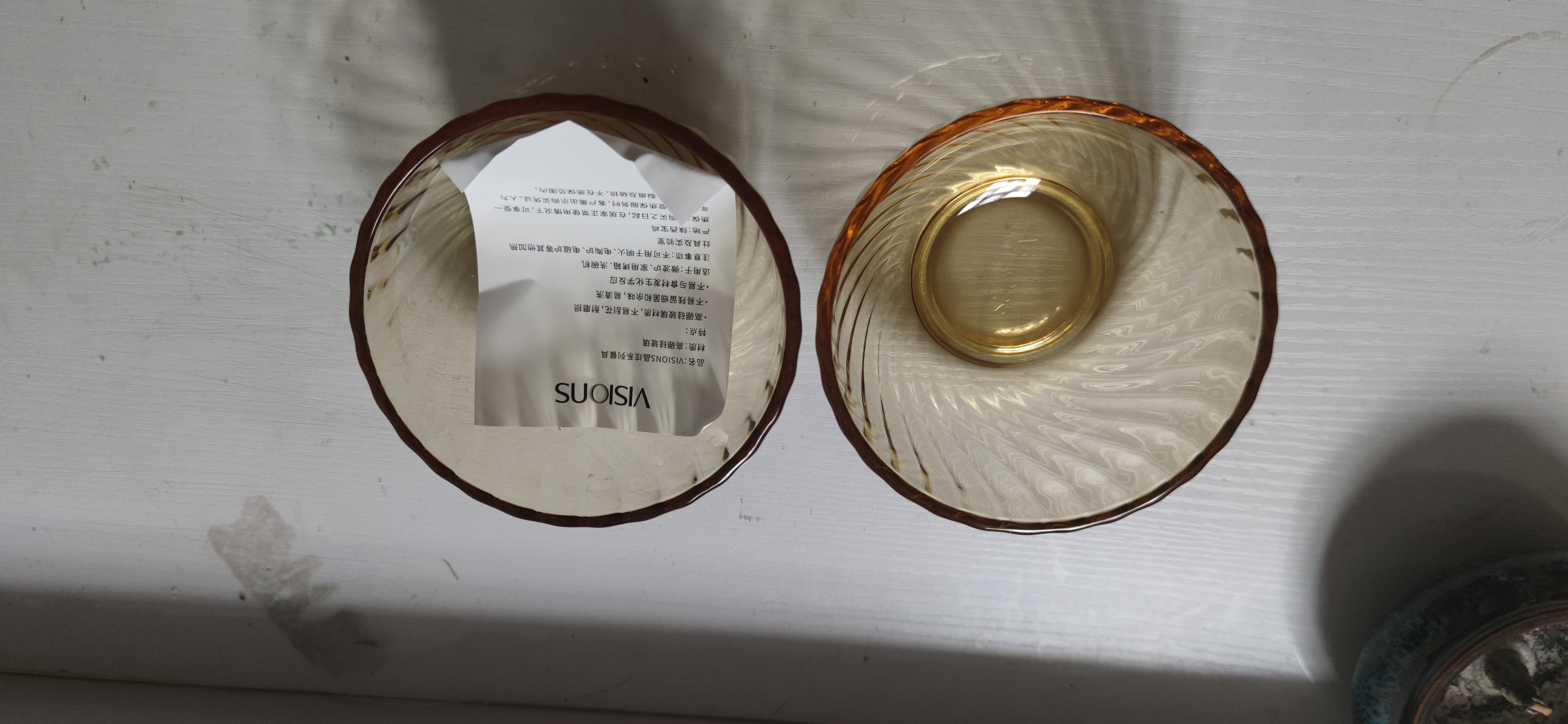 康宁（VISIONS）餐具26新品炫纹流光琥珀色4.5寸小碗2件套家用耐高温食品级玻璃碗 实拍图