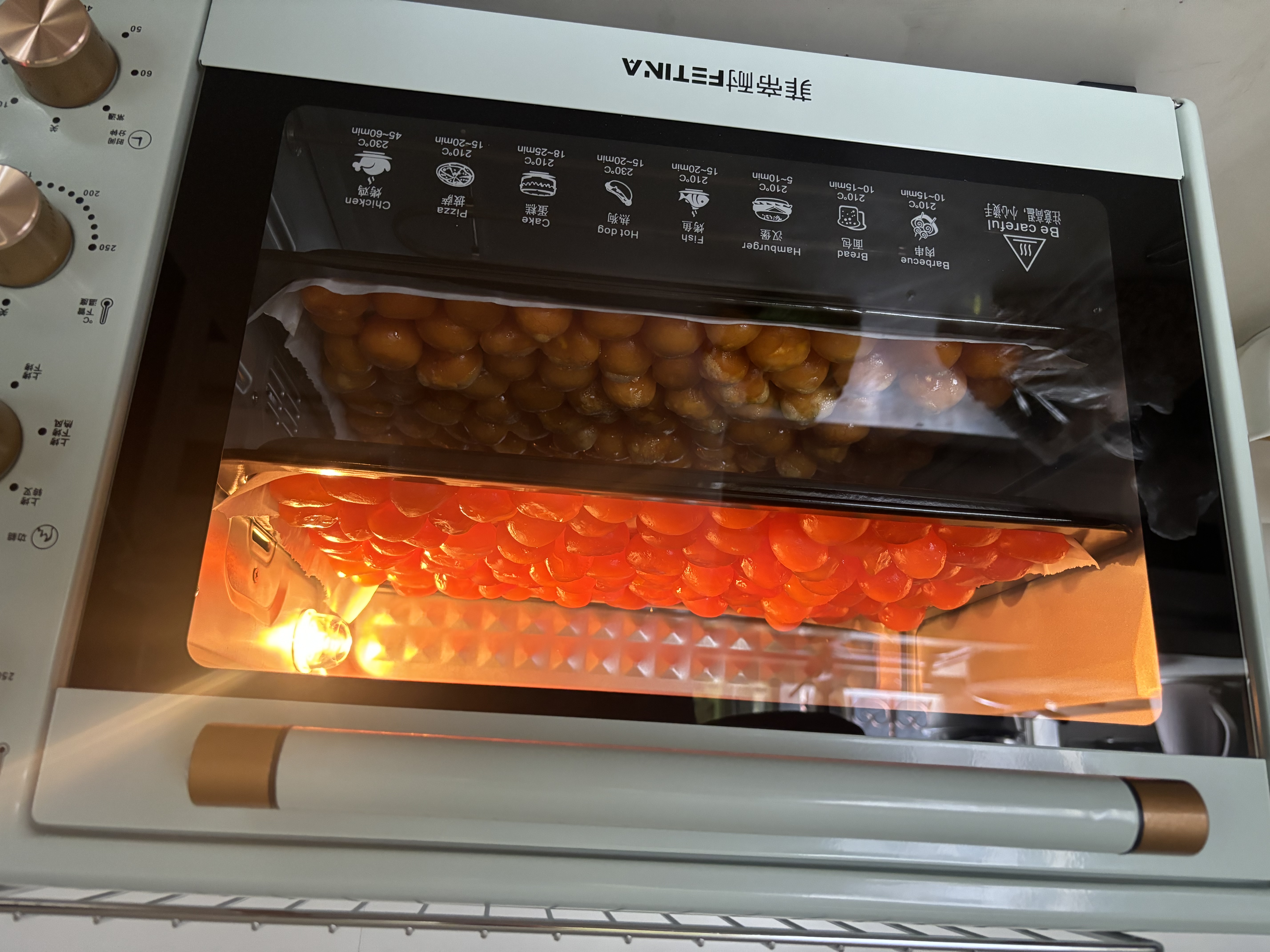 菲帝耐电烤箱商用大容量60L升家用私房烘焙全自动多功能热风炉蛋糕面包披萨月饼烤红薯地瓜机烤鸡烤肉 浅松绿60L（全功能顶配豪华款） 60L 实拍图