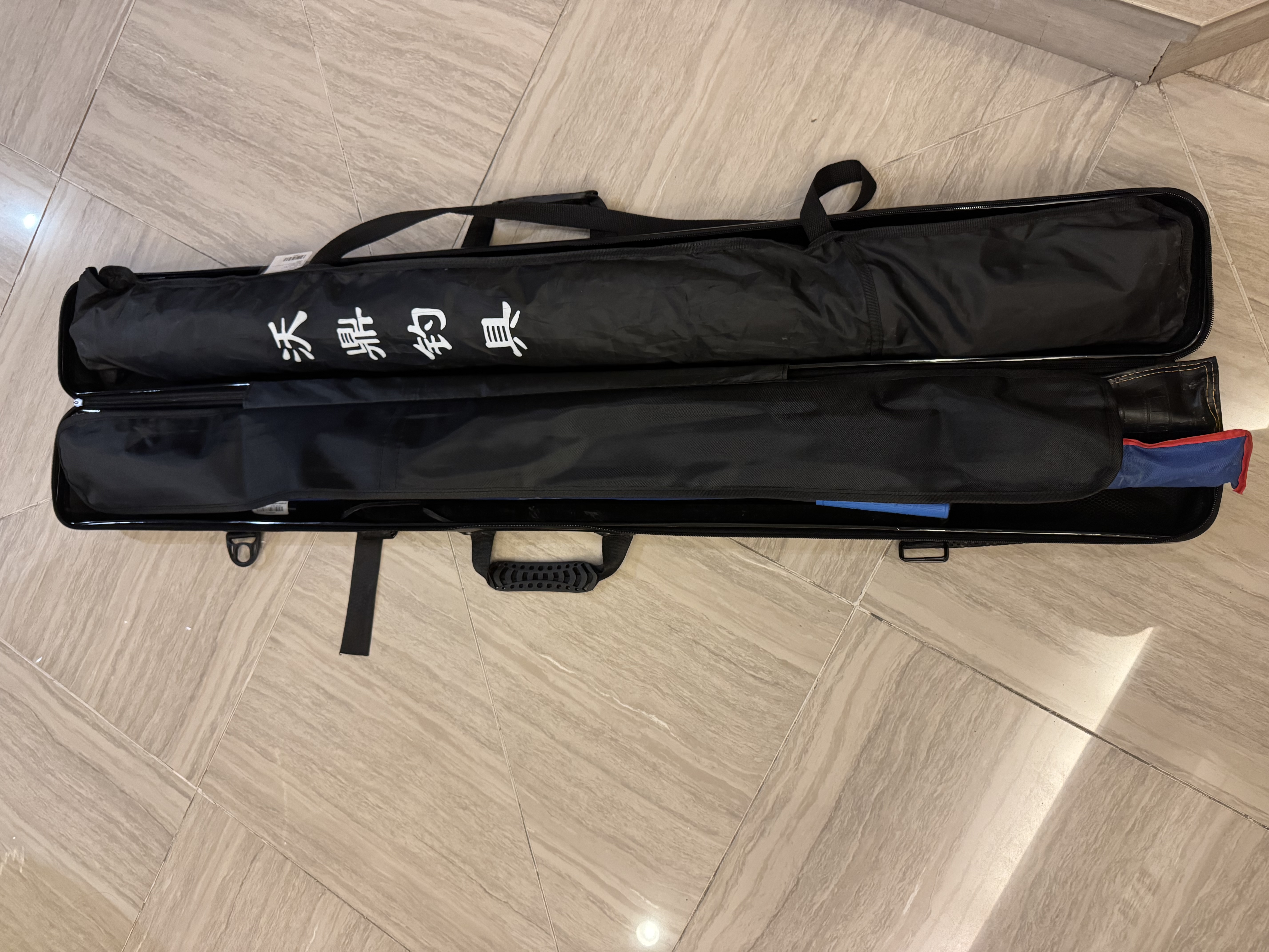 渔之源渔具包硬壳包鱼竿钓鱼包多功能防水防刮合金杆包黑色伞兜15*130cm 实拍图
