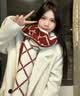 Charm Kendo围巾女秋冬季2026新款保暖围脖披肩氛围感生日新年礼物送女生女友 送女朋友实用老婆 红配米 实拍图