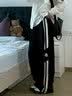 卡帕（Kappa）背靠背运动裤女士2026新款休闲条纹阔腿针织直筒裤子男K0F32AK05D 黑色-990A 秋冬款 M 实拍图