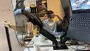 AOC双屏显示器支架 电脑工位增高架 多屏升降旋转机械臂 电脑桌屏幕升高架 双臂显示屏支架 AM420PG 实拍图