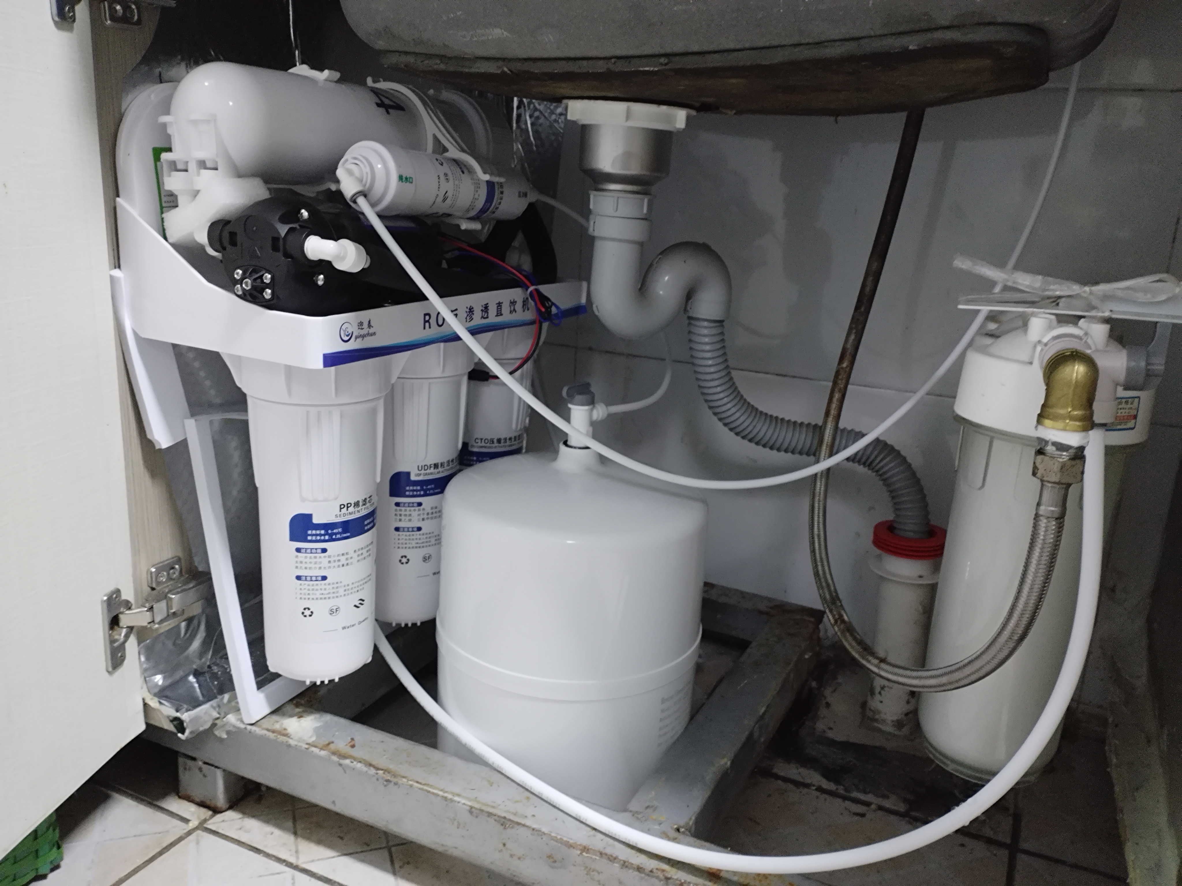 迎春净水器家用直饮ro反渗透净水机厨房自来水净饮机800G大流量diy纯水机厨下通用滤芯过滤水净水器 600G增压升级-三角洲+汇通+304龙头 自行安装 实拍图