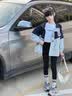 G.duck小黄鸭童装女童外套春秋新款洋气儿童衣服女孩休闲上衣中大童风衣 灰蓝兔子 130 建议7~8岁【120-130】cm 实拍图