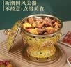 炊老爷（CHUILAOYE）景泰蓝单人铜火锅家商用老式小火锅锅具一人一锅酒精炉火锅专用锅 绿莲花[黄铜平锅款]+送燃油6件套 20cm 实拍图