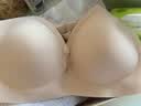 嫚熙（EMXEE）哺乳文胸春秋薄款舒适无痕聚拢前开扣怀孕喂奶哺乳内衣柔雾杏L码 实拍图