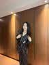 LULU CARTER蔡徐坤同款真丝睡衣男女情侣款秋冬季高端桑蚕丝家居服条纹礼盒装 黑色条纹男款-长袖长裤 【现货秒发】 3XL 【建议165-190斤】 实拍图
