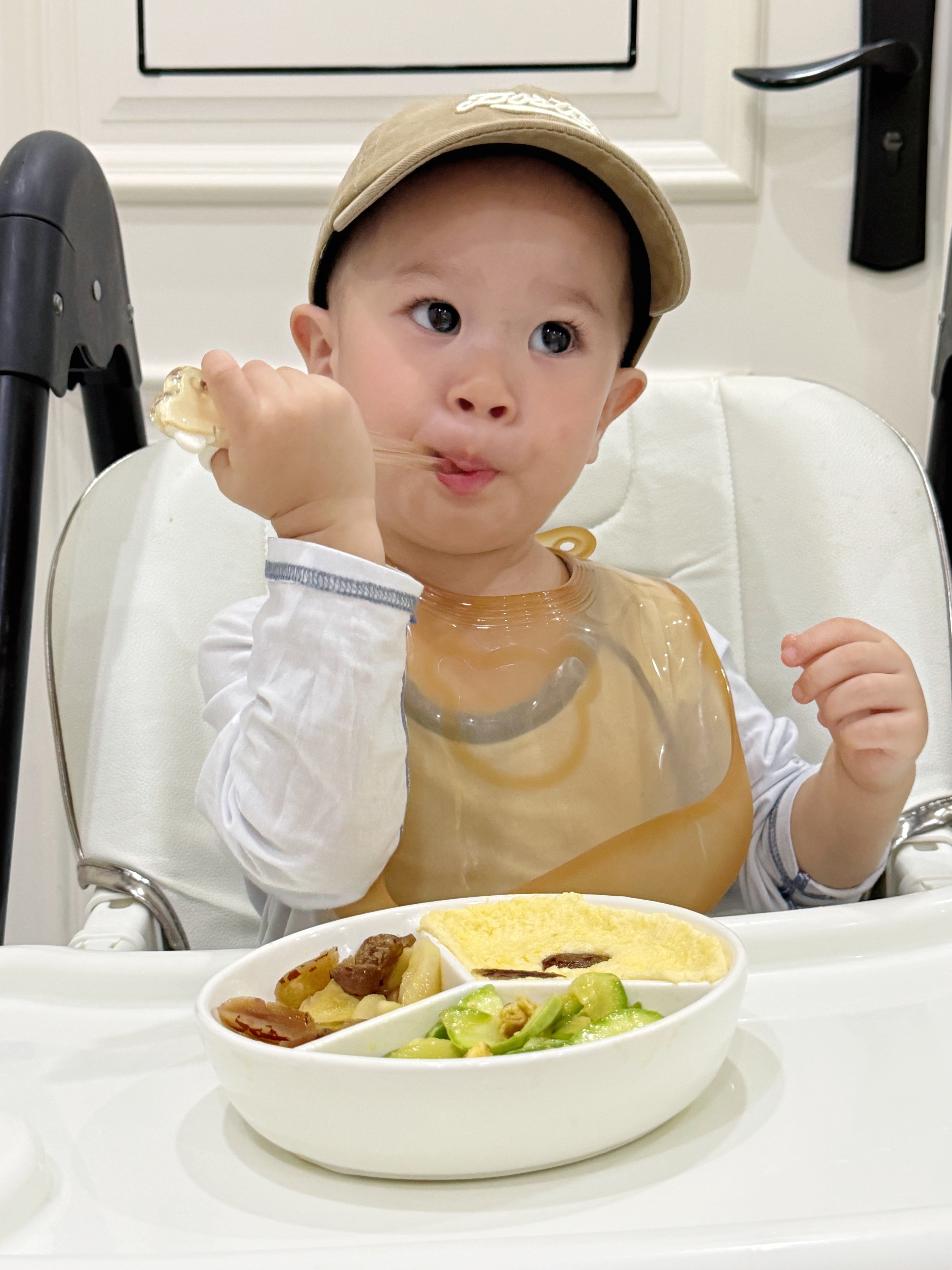 葆氏宝宝辅食一锅蒸餐盘圆形三分格儿童陶瓷蒸蛋碗电饭锅内蒸菜格 实拍图