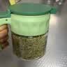 居元素玻璃密封防潮调料盒厨房盐糖瓶罐家用带勺调味罐350ml 果粉绿 实拍图
