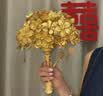 PDQ金色手捧花束新娘接亲结婚礼物高档成品diy手工材料包新婚送新人 百年好合 【成品+亚克力礼盒+礼袋】 黄金色手捧花【升级款】 实拍图