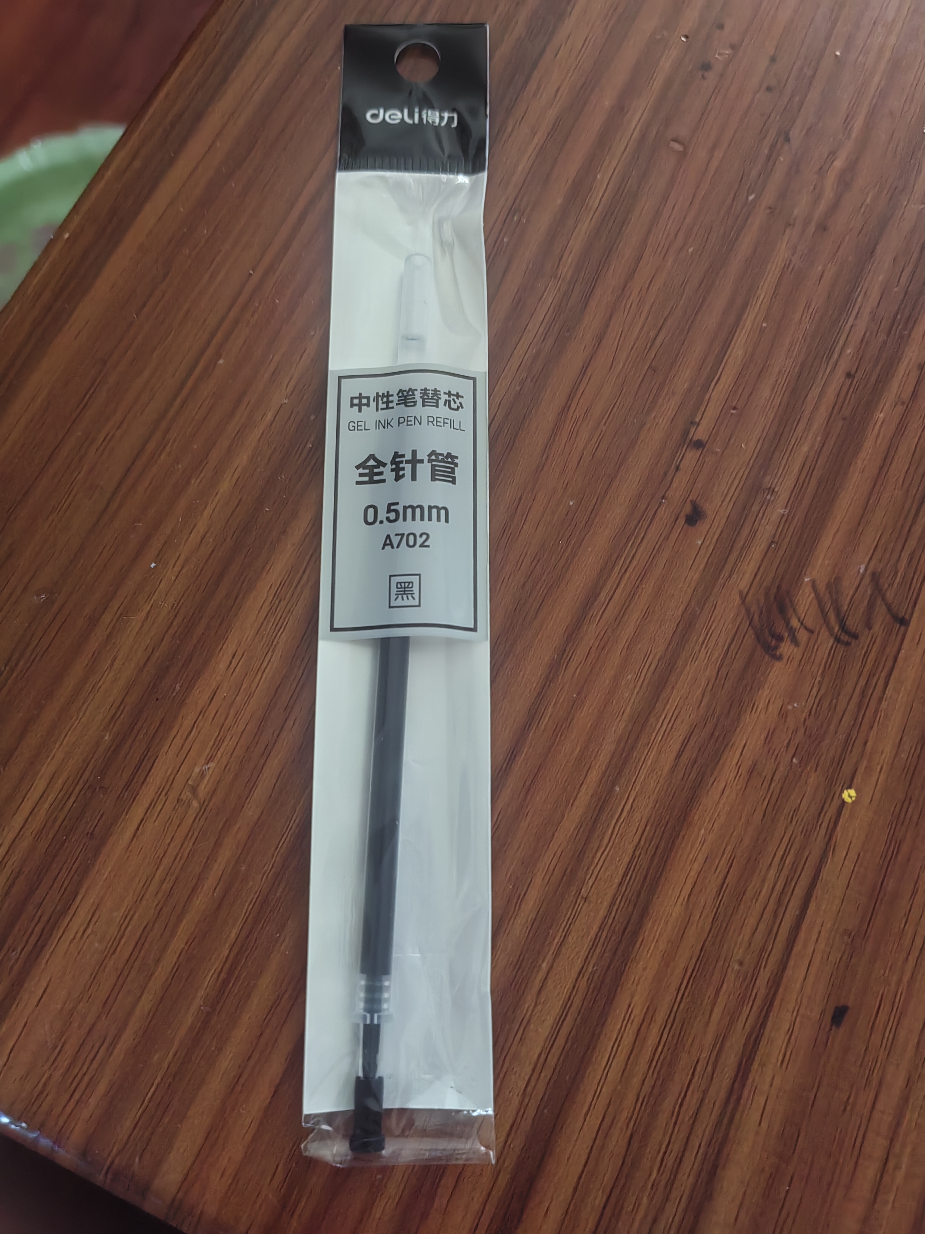 得力（deli)开学季【热门商品】0.5mm全针管拔帽中性笔笔芯 学生办公水笔签字笔替芯 黑色20支/盒 A702 实拍图